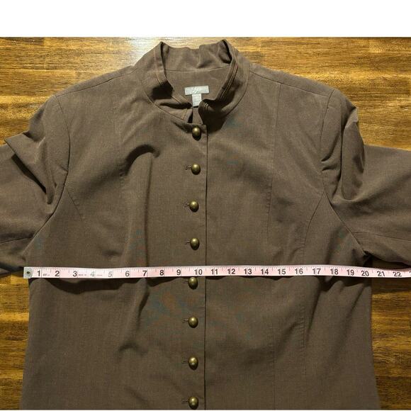J. Jill Women’s 18 Tall Jacket Button Up Military Coat Mandarin Collar Vintage - Picture 9 of 10